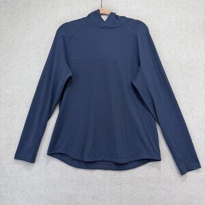 Lululemon Hoodie Shirt Mens Large Blue Long Sleeve High Neck Running Top